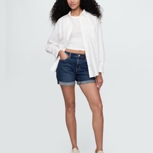 🔵 GAP Dark Wash 5" Girlfriend Jean Shorts | Size 10 | Mid Rise 🔵
